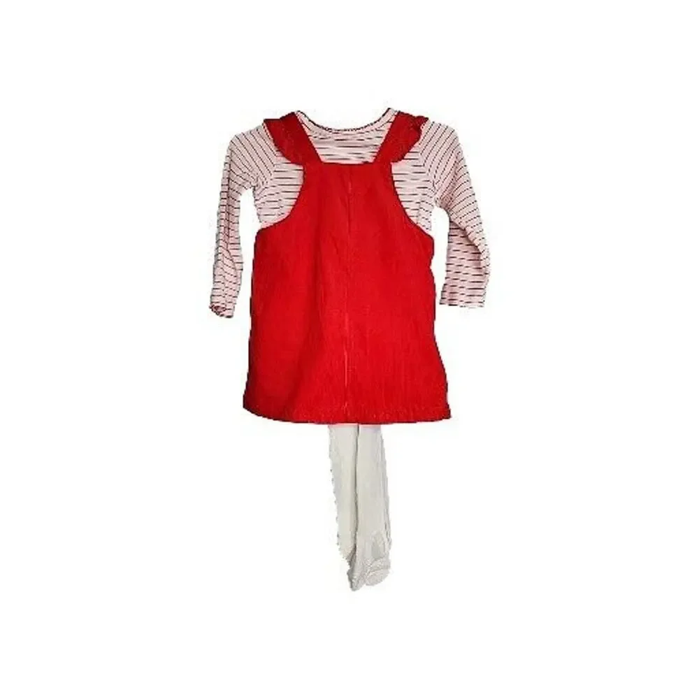 Carter's Girl  Dress Jumper Outfit Holiday Christmas Santa 2 Piece Size 24M NWOT